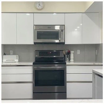 Lacquer White Frameless Kitchen Cabinets