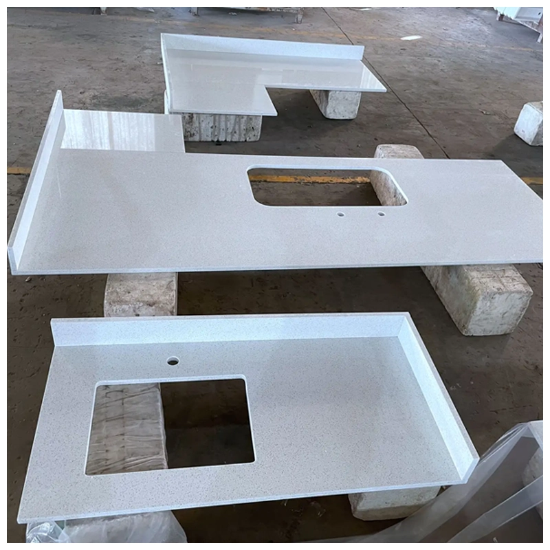 Snow White Quartz Kitchen Countertops