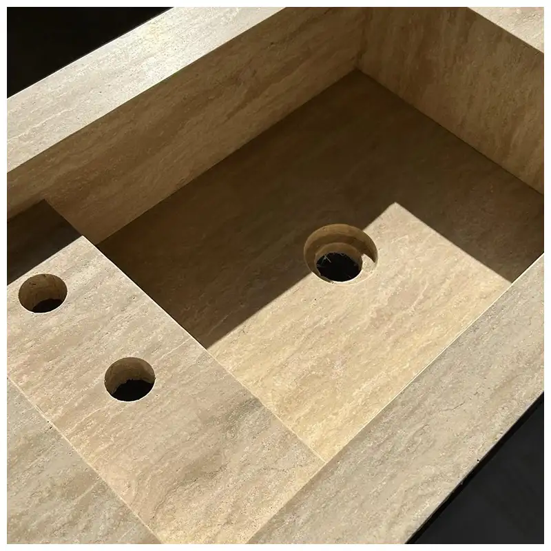 Floating Travertine Bathroom Vanity Sinks